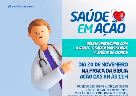 Saúde em Ação: Prefeitura realização ação de reforço à saúde da população neste sábado (20)