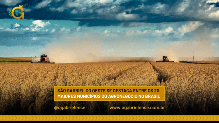 São Gabriel do Oeste se destaca entre os 20 maiores municípios do agronegócio no Brasil