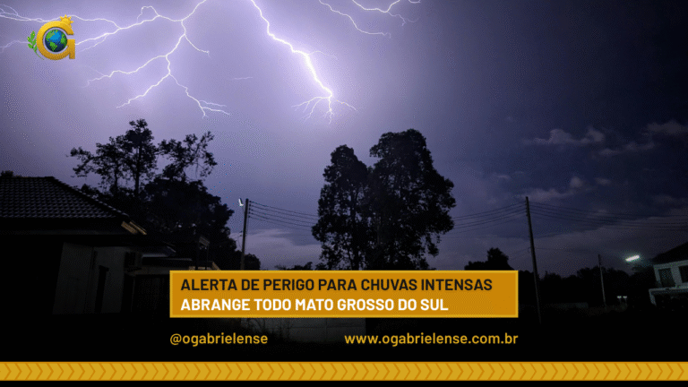 Alerta de perigo para chuvas intensas abrange todo Mato Grosso do Sul
