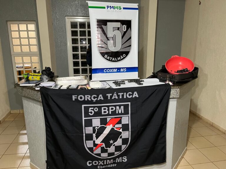 Polícia Militar desarticula ponto de distribuição de drogas e prende autor em flagrante em Coxim