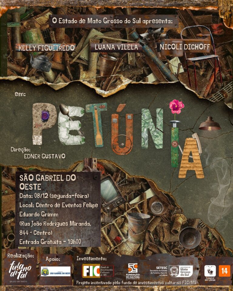 São Gabriel do Oeste recebe hoje o espetáculo “Petúnia”, do Grupo Fulano di Tal, dentro da programação do Luzes do Cerrado