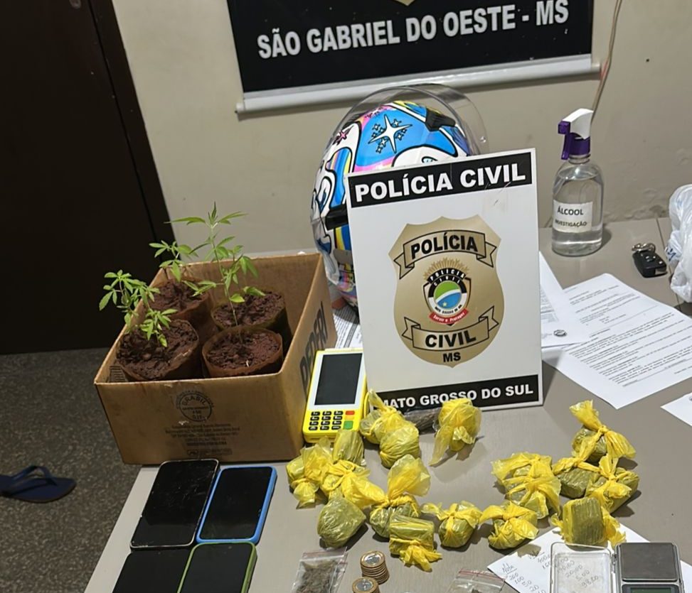 Polícia Civil desarticula ponto de tráfico e prende dois em São Gabriel do Oeste