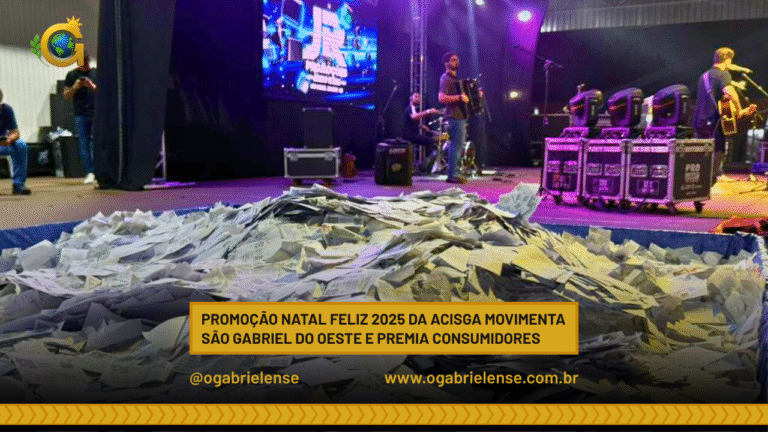 Promoção Natal Feliz 2025 movimenta São Gabriel do Oeste e premia consumidores em noite de Centro de Eventos lotado