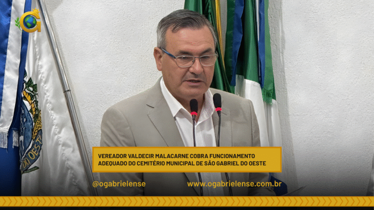 Vereador Valdecir Malacarne cobra funcionamento adequado do Cemitério Municipal de São Gabriel do Oeste