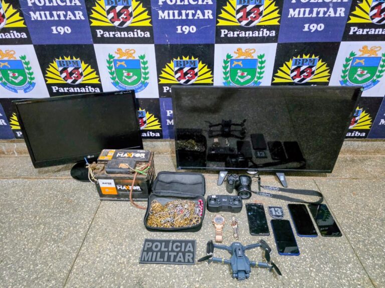 Polícia Militar recupera objetos furtados e detém dois suspeitos por furto e receptação em Paranaíba