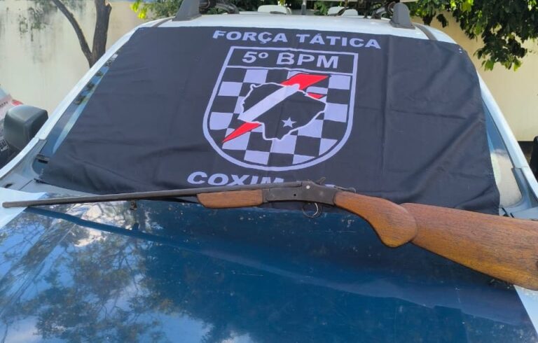 Polícia Militar prende homem por porte ilegal de arma e ameaça em Coxim