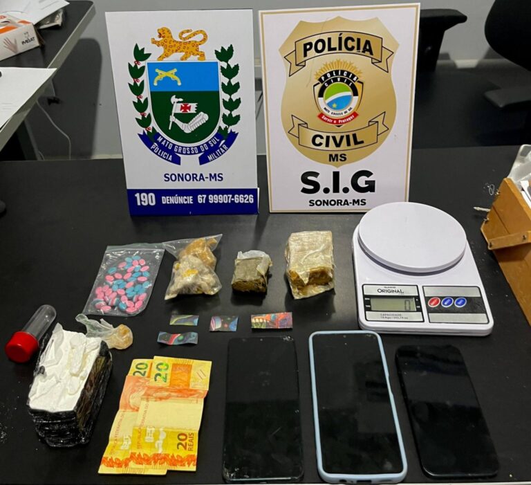 Polícia Militar e Polícia Civil desarticulam ponto de tráfico de drogas e prende jovem em Sonora