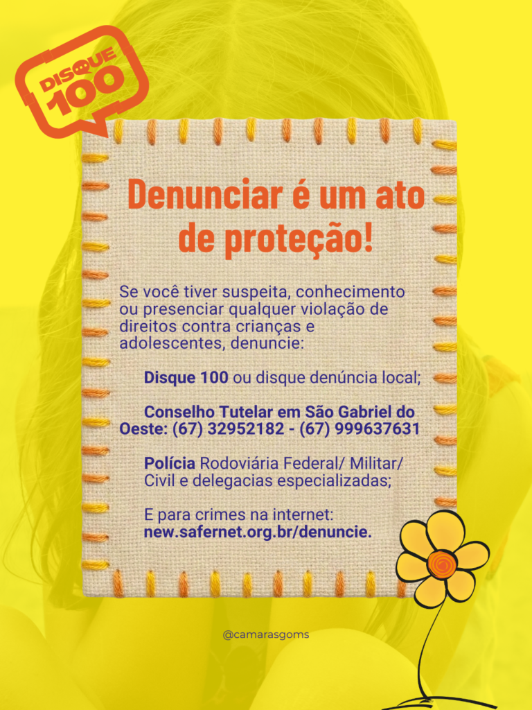 Câmara de SGO apoia campanha de combate à violência contra crianças, adolescentes e reforça canais de denúncia