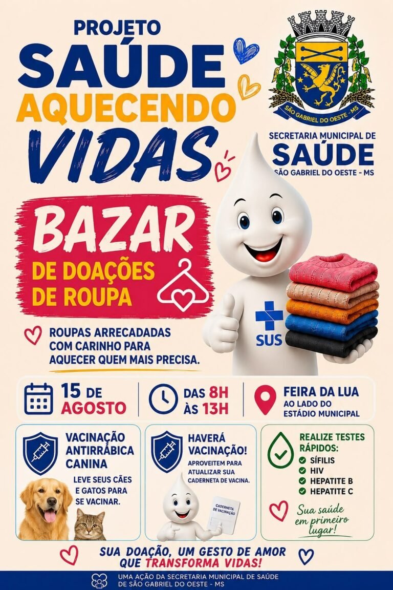 Prefeitura promove “Saúde Aquecendo Vidas” com bazar solidário, vacinação e testes rápidos nesta sexta-feira
