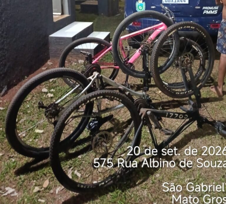 POLÍCIA MILITAR RECUPERA BICICLETAS FURTADAS E PRENDE SUSPEITO EM SÃO GABRIEL DO OESTE