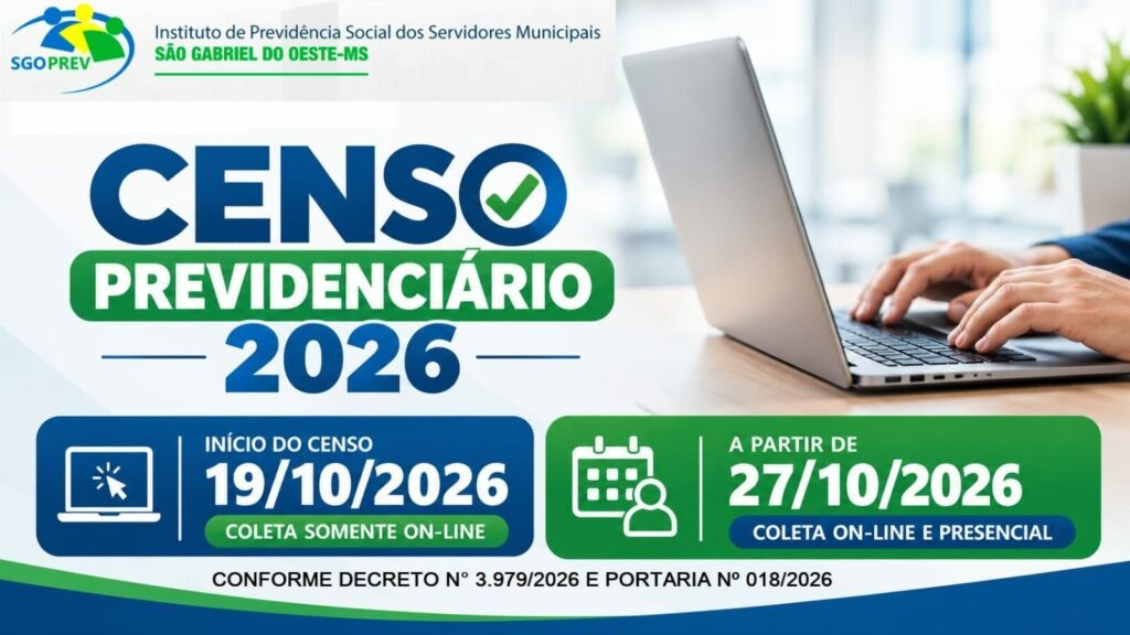 Censo Previdenciário 2026 começa em 19 de outubro para servidores municipais ativos