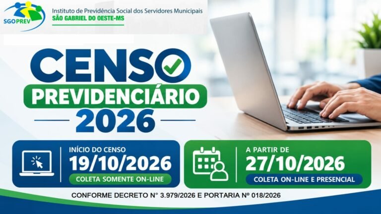 Censo Previdenciário 2026 começa em 19 de outubro para servidores municipais ativos