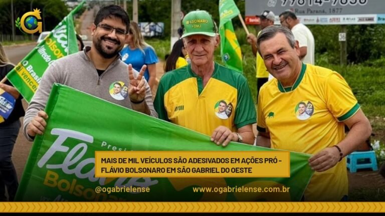 Mais de mil veículos são adesivados em ações pró-Flávio Bolsonaro em São Gabriel do Oeste